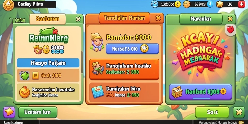 Tampilan menu utama HIBIKIWIN yang menarik.